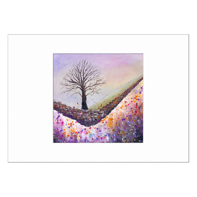 Sycamore Gap Snow Limited Edition Print with Mount